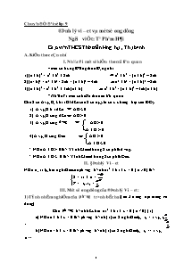 Chuyên đề Đại số lớp 9 Định lý Vi – et và một số ứng dụng