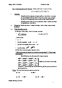 Chuyên đề nâng cao toán lớp 6: Tìm chữ số tận cùng của một lũy thừa