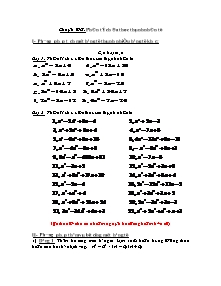 Chuyên đề: Phân tích về đa thức thành nhân tử