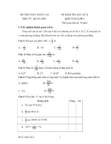 Đề 01 kiểm tra học kỳ II môn toán lớp 6 thời gian làm bài: 90 phút