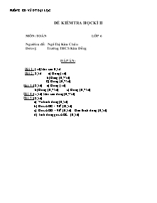 Đề 1 kiểm tra học kì II môn: toán lớp 6