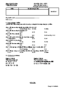 Đề 2 kiểm tra 1 tiết môn: số học 6 lần 2 thời gian làm bài: 45 phút