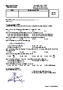 Đề 3 kiểm tra 1 tiết môn: hình học 6 lần 1 thời gian làm bài: 45 phút