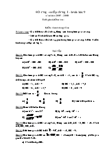 Đề cương ôn tập Chương I – Hình học 9