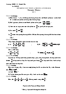 Đề khảo sát toán 6 tháng 4 năm 2014 thời gian: 90 phút