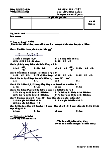 Đề kiểm tra 1 tiết môn: hình học 6 lần 01 thời gian làm bài: 45 phút