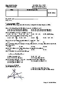 Đề kiểm tra 1 tiết môn: hình học 6 lần 1 thời gian làm bài: 45 phút