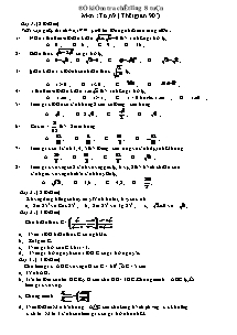 Đề kiểm tra chất lượng 8 tuần Môn: Toán 9