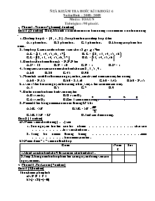 Đề kiểm tra học kì I khối 6 năm học : 2008 - 2009 môn : toán thời gian : 90 phút