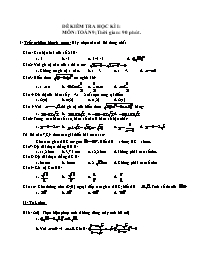 Đề kiểm tra học kì I và II môn: Toán 9