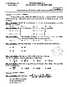 Đề kiểm tra học kì II đề chính thức môn Toán lớp 9