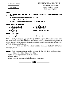 Đề kiểm tra học kì II năm học 2013 - 2014 đề số 1 môn: toán - lớp: 6 thời gian: 90 phút