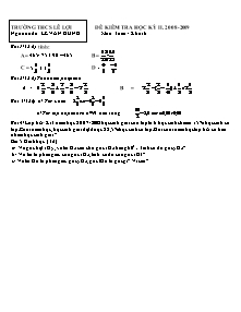 Đề kiểm tra học kỳ II. 2008-2009 môn: toán - khối 6