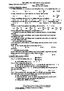 Đề kiểm tra học kỳ II (năm 2006-2007) môn: toán 9 thời gian làm bài 90 phút
