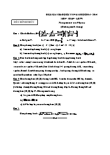 Đề kiểm tra học kỳ II năm học 2013 - 2014 môn: toán - lớp 9 thời gian làm bài: 90 phút