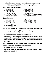 Đề kiểm tra học kỳ II – năm học 2013 – 2014 thời gian: 90 phút (không kể thời gian phát đề)