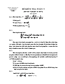 Đề kiểm tra Toán 9 (ôn thi vào lớp 10 THPT)