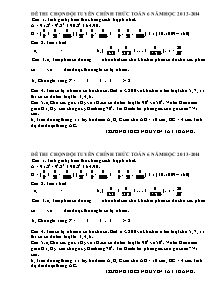 Đề thi chọn đội tuyển chính thức toán 6 năm học 2013-2014