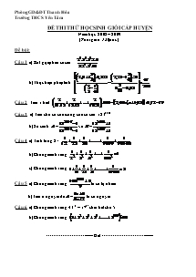 Đề thi thử học sinh giỏi cấp huyện năm học: 2008 – 2009 (thời gian: 120 phút)
