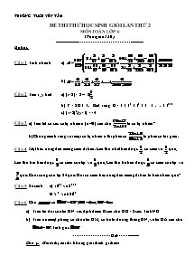 Đề thi thử học sinh giỏi lần thứ 2 môn toán lớp 6 (thời gian 120 phút)