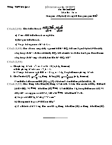 Đề thi thử vào lớp 10 THPT môn thi: Toán - Trường THPT Mỹ Đức A