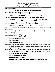 Đề thi thử vào lớp 10 THPT môn thi: Toán