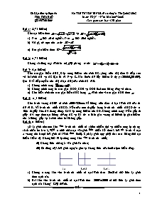 Đề thi tuyển sinh lớp 10 chuyên tin quốc học Huế môn: Toán - Năm học 2007-2008