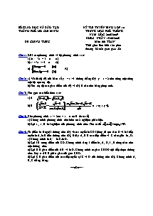 Đề thi tuyển sinh lớp 10 trung học phổ thông môn thi: Toán