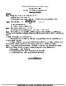 Đề thi tuyển sinh vào lớp 10 THPT năm học 1995-1996 môn thi: Toán (Ban B)