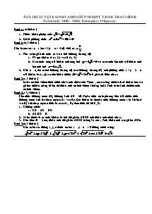 Đề thi tuyển sinh vào lớp 10 THPT tỉnh Thái Bình năm học 2005 – 2006 môn Toán