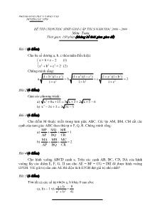 Đề thi chọn học sinh giỏi cấp thcs năm học 2008 – 2009 môn: toán thời gian : 150 phút  (không kể thời gian giao đề)