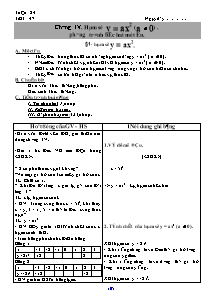 Giáo án Đại số 9 tiết 47 đến 52