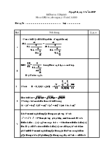 Kiểm tra 120 phút môn: Giải toán bằng máy tính Casio