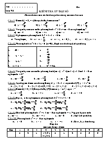 Kiểm tra 15’ Đại số 9 (2 đề)