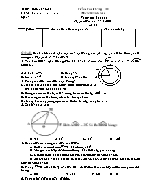 Kiểm tra chương III môn: Hình học lớp 9