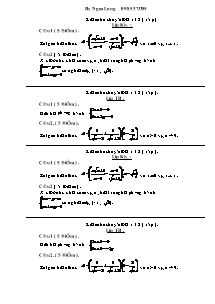 Kiểm tra Chuyên đề 1 + 2 (15 phút) thi THPT môn Toán