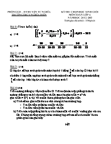 Kỳ thi chọn học sinh giỏi môn toán lớp 6 năm học 2012-2013 thời gian làm bài : 150 phút