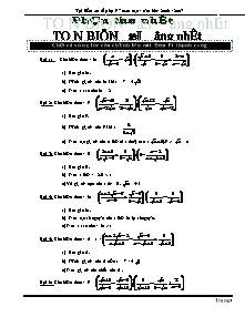 Tài liệu ôn tập lớp 9 – Môn Toán