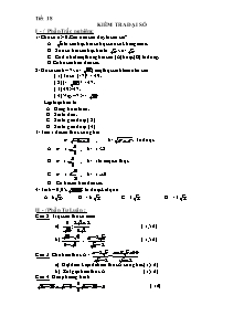 Tiết 18 - Kiểm tra Đại số 9