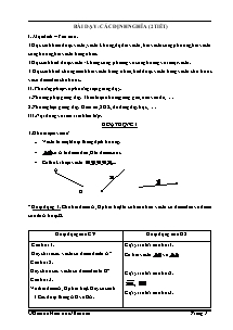 Bài giảng môn toán lớp 10 - Bài dạy: các định nghĩa (2 tiết)