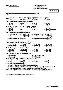 Bài giảng môn toán lớp 10 - Đề thi chương 2 môn toán thời gian làm bài: 45 phút