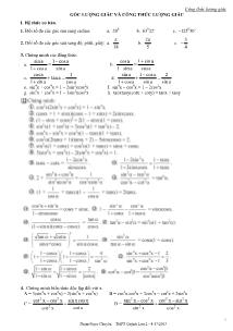 Bài giảng môn toán lớp 10 - Góc lượng giác và công thức lượng giác