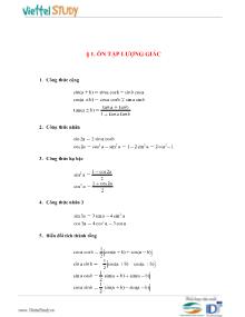 Bài giảng môn toán lớp 10 - Ôn tập lượng giác
