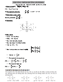 Bài giảng môn toán lớp 10 - Phương trình đường Hypebol