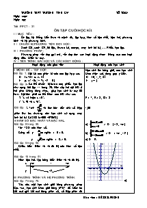 Bài giảng môn toán lớp 10 - Tiết 31: Ôn tập cuối học kì I