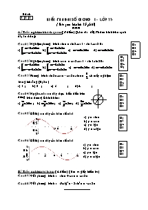 Bài giảng môn toán lớp 11 - Kiểm tra đại số chương I (thời gian làm bài 45 phút)