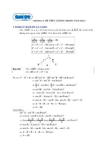 Bài giảng môn toán lớp 12 - Chương X: Hệ thức lượng trong tam giác