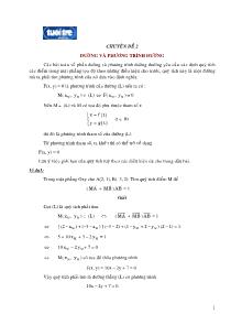 Bài giảng môn toán lớp 12 - Chuyên đề 2 đường và phương trình đường