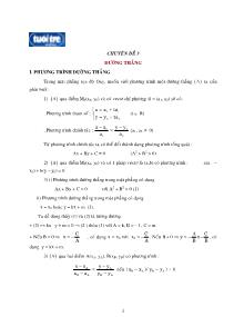 Bài giảng môn toán lớp 12 - Chuyên đề 3 đường thẳng