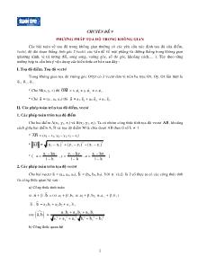 Bài giảng môn toán lớp 12 - Chuyên đề 9 phương pháp tọa độ trong không gian